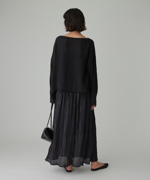 BABYLONE（バビロン）の「楊柳タックフレアスカート（スカート・レディース・シルバー/サックスブルー/ブラック・フリー）」の10枚目の写真