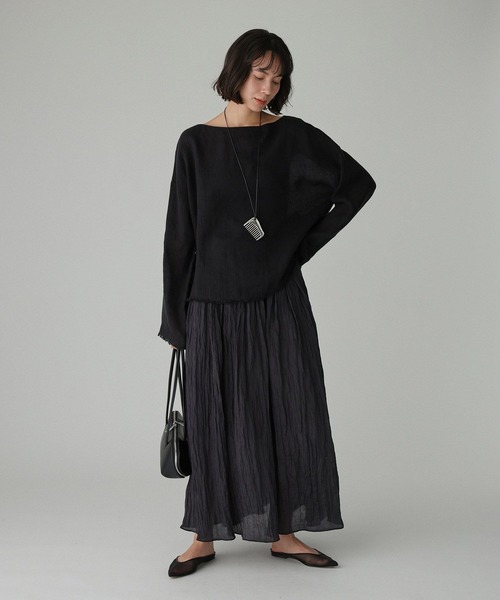 BABYLONE（バビロン）の「楊柳タックフレアスカート（スカート・レディース・シルバー/サックスブルー/ブラック・フリー）」の8枚目の写真