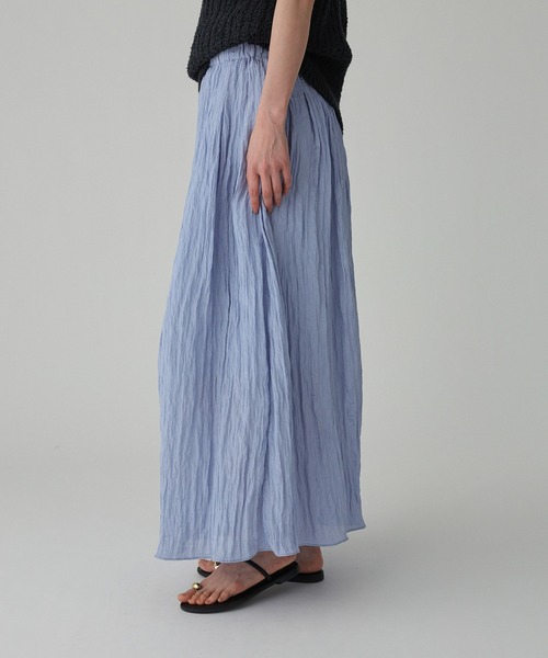 BABYLONE（バビロン）の「楊柳タックフレアスカート（スカート・レディース・シルバー/サックスブルー/ブラック・フリー）」の18枚目の写真