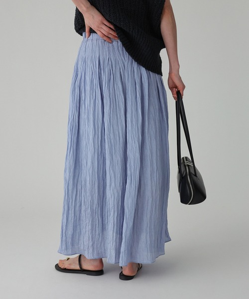 BABYLONE（バビロン）の「楊柳タックフレアスカート（スカート・レディース・シルバー/サックスブルー/ブラック・フリー）」の19枚目の写真