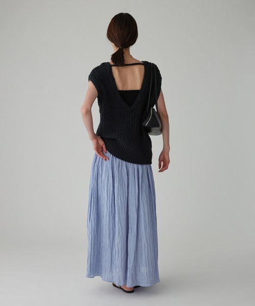 BABYLONE（バビロン）の「楊柳タックフレアスカート（スカート・レディース・シルバー/サックスブルー/ブラック・フリー）」の21枚目の写真