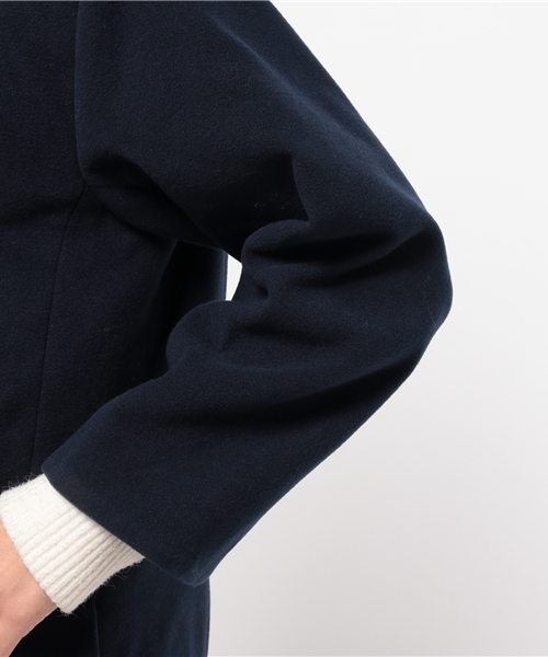 Kastane（カスタネ）の「薔薇裏地ニットフードCT（その他アウター・レディース・キャメル/ネイビー・FREE）」の7枚目の写真