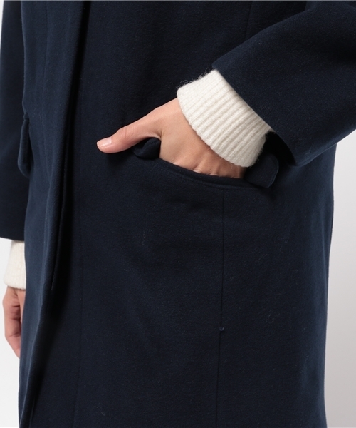 Kastane（カスタネ）の「薔薇裏地ニットフードCT（その他アウター・レディース・キャメル/ネイビー・FREE）」の8枚目の写真