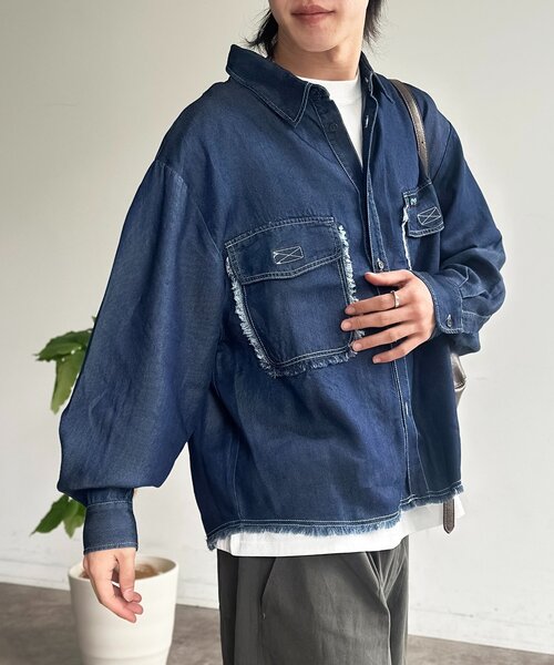 CPCM(シーピーシーエム)の「リヨセルデニムシャツ(シャツ/ブラウス・レディース・ブルー/ネイビー/インディゴブルー/ブルー系その他・MEDIUM/LARGE)」の16枚目の写真