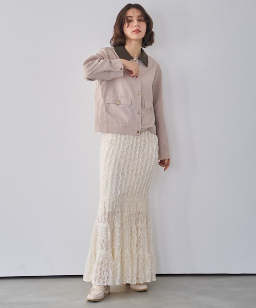 NOELA(ノエラ)の「カットレースナロースカート(スカート・レディース・ブラック/オフホワイト/サックスブルー・フリー)」の13枚目の写真