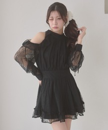 open shoulder mini dress / オープンショルダーミニワンピース