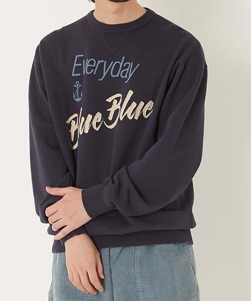 BLUE BLUE(ブルーブルー)の「Everyday Blue Blue クルーネック スウェット(スウェット・メンズ・ホワイト/ネイビー・L/XL/S/M)」の10枚目の写真