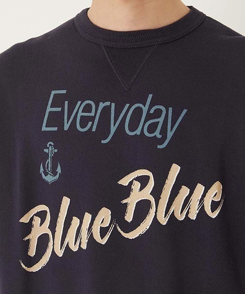BLUE BLUE(ブルーブルー)の「Everyday Blue Blue クルーネック スウェット(スウェット・メンズ・ホワイト/ネイビー・L/XL/S/M)」の13枚目の写真