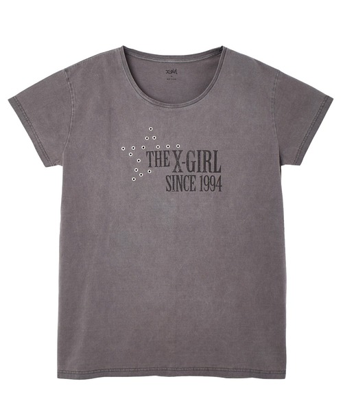X-girl(エックスガール)の「EYELET STAR S/S TEE DRESS(ワンピース・レディース・ベージュ/チャコール・S/M)」の10枚目の写真