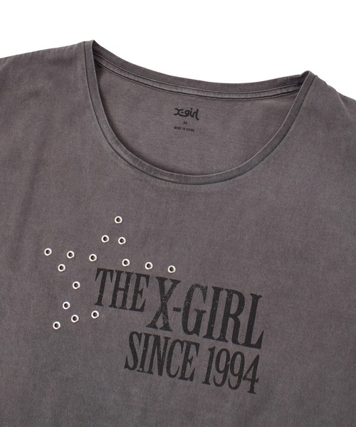 X-girl(エックスガール)の「EYELET STAR S/S TEE DRESS(ワンピース・レディース・ベージュ/チャコール・S/M)」の12枚目の写真