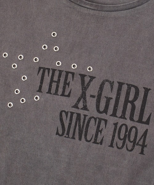 X-girl(エックスガール)の「EYELET STAR S/S TEE DRESS(ワンピース・レディース・ベージュ/チャコール・S/M)」の13枚目の写真