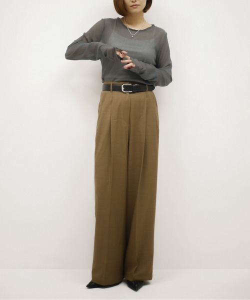 My shawty(マイシャウティー)の「lame gather top(Tシャツ/カットソー・レディース・ブラック/ホワイト/チャコールグレー・FREE)」の12枚目の写真