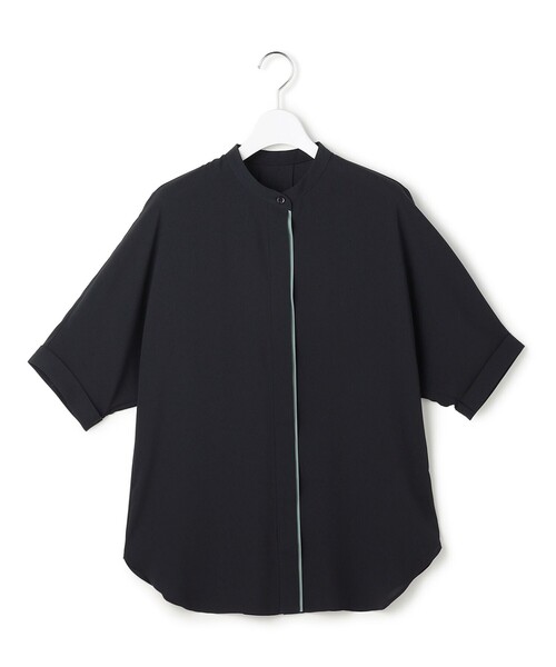 ICB(アイシービー)の「BackSatinAmunzen 5分袖バンドカラーブラウス(シャツ/ブラウス・レディース・ブラック系/ブラック系8/アイボリー系/サックスブルー系8/ローズ系/ライトイエロー系5/スカイブルー系/ローズ系5・SMALL/MEDIUM/X-SMALL)」の18枚目の写真