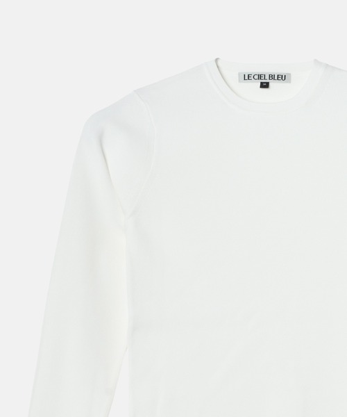 LE CIEL BLEU（ルシェルブルー）の「クルーネックLSニット / Crew Neck LS Knit（ニット/セーター・レディース・ブラック/パープル/グレー/オフホワイト・36）」の5枚目の写真