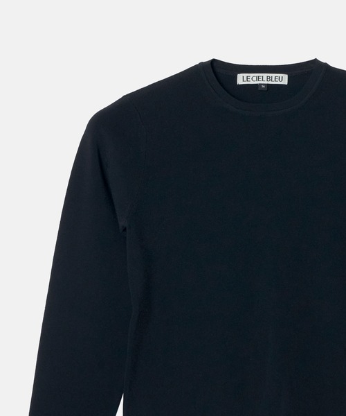 LE CIEL BLEU（ルシェルブルー）の「クルーネックLSニット / Crew Neck LS Knit（ニット/セーター・レディース・ブラック/パープル/グレー/オフホワイト・36）」の7枚目の写真
