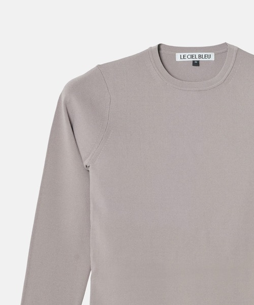 LE CIEL BLEU（ルシェルブルー）の「クルーネックLSニット / Crew Neck LS Knit（ニット/セーター・レディース・ブラック/パープル/グレー/オフホワイト・36）」の9枚目の写真