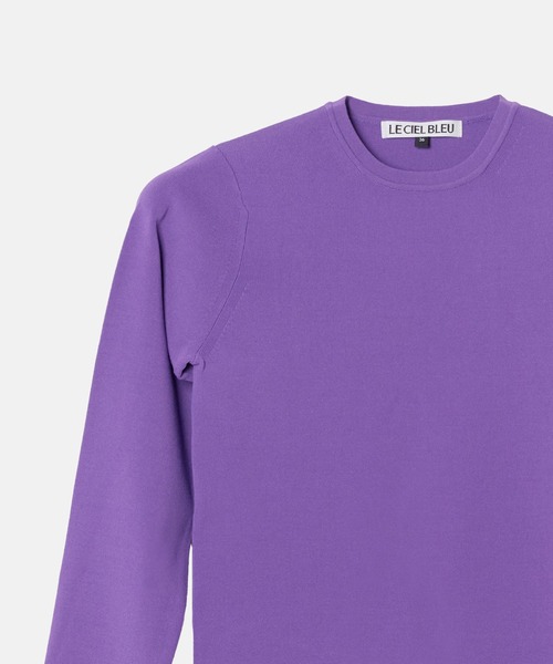 LE CIEL BLEU（ルシェルブルー）の「クルーネックLSニット / Crew Neck LS Knit（ニット/セーター・レディース・ブラック/パープル/グレー/オフホワイト・36）」の11枚目の写真