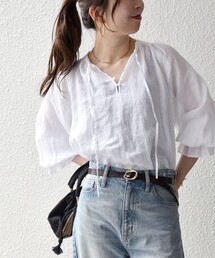 SHIPS any:〈洗濯機可能〉バンダナ プリント カシュクール フリル