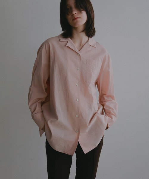 manof マノフ　BACK LAYER SHIRT ピンク MANOF（マノフ）の「BACK LAYERED SHEER SHIRT（シャツ/ブラウス