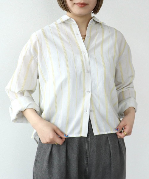 Cepica(セピカ)の「カラーステッチ刺繍ブラウス(シャツ/ブラウス・レディース・オフホワイト/ライトベージュ/サックスブルー・FREE)」の1枚目の写真