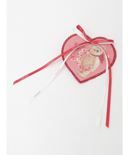 PINK HOUSE（ピンクハウス）の「テディローズ刺繍ハート型ワッペン（ブローチ/コサージュ・レディース・レッド/ラベンダー/ピンク/スカイブルー/ブラック・フリー）」の5枚目の写真
