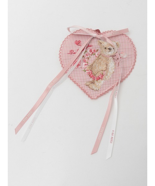 PINK HOUSE（ピンクハウス）の「テディローズ刺繍ハート型ワッペン（ブローチ/コサージュ・レディース・レッド/ラベンダー/ピンク/スカイブルー/ブラック・フリー）」の4枚目の写真