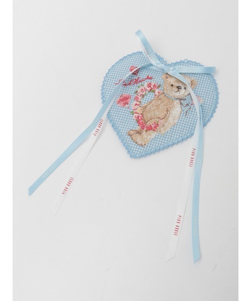 PINK HOUSE（ピンクハウス）の「テディローズ刺繍ハート型ワッペン（ブローチ/コサージュ・レディース・レッド/ラベンダー/ピンク/スカイブルー/ブラック・フリー）」の3枚目の写真