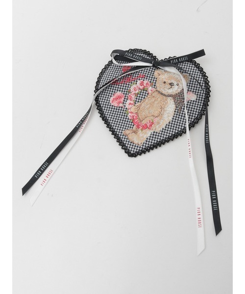 PINK HOUSE（ピンクハウス）の「テディローズ刺繍ハート型ワッペン（ブローチ/コサージュ・レディース・レッド/ラベンダー/ピンク/スカイブルー/ブラック・フリー）」の2枚目の写真