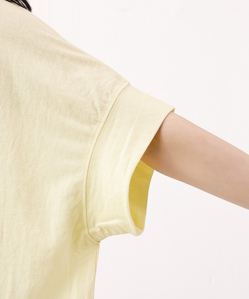 emesuelee(エメスーリー)の「UV遮蔽率90%以上 ナイロン混 接触冷感 半袖プルオーバー(Tシャツ/カットソー・レディース・グリーン/ブルー/スカイブルー/ブラック/アイボリー/イエロー・フリー)」の22枚目の写真