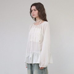 MEDI SHEER DAMASK JACQUARD BLOUSE（シャツ/ブラウス）｜Ameri