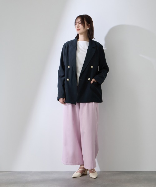 QUEENS COURT（クイーンズコート）の「ストレッチツイルダブルボタンテーラードジャケット（テーラードジャケット・レディース・ネイビー・M）」の10枚目の写真