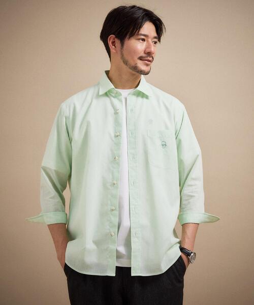 TAKEO KIKUCHI(タケオキクチ)の「【接触冷感】ハイブリッド リネン 七分袖シャツ(シャツ/ブラウス・メンズ・ライトグリーン/ネイビー/ブルー系その他/オレンジ・02/01/04/03)」の7枚目の写真