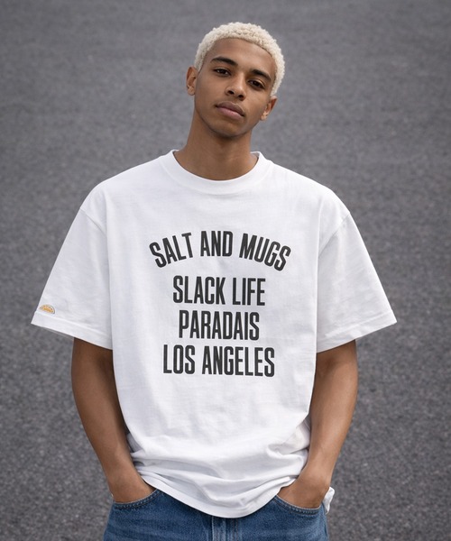 SALT&MUGS(ソルトアンドマグス)の「SPL College Heavy Tee(Tシャツ/カットソー・メンズ・ホワイト/ブラック・SMALL/MEDIUM/LARGE/X-LARGE)」の1枚目の写真