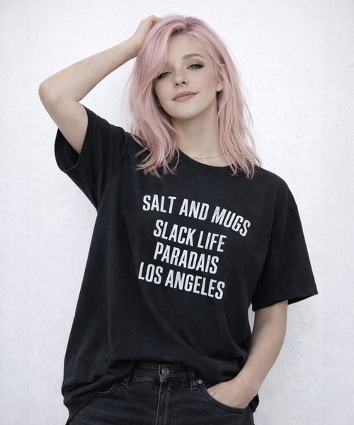 SALT&MUGS(ソルトアンドマグス)の「SPL College Heavy Tee(Tシャツ/カットソー・メンズ・ホワイト/ブラック・SMALL/MEDIUM/LARGE/X-LARGE)」の2枚目の写真