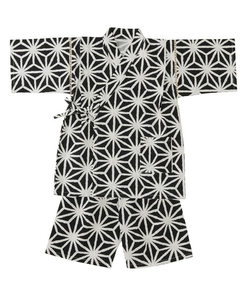 RED PONY(レッドポニー)の「キッズ 甚平 日本製生地 綿100% 男の子 ベビー和柄 夏祭り 花火大会 RED PONY(浴衣・キッズ・ブラック/ブルー系その他2/ネイビー系3/ブラック系その他・80cm/95cm/90cm)」の2枚目の写真