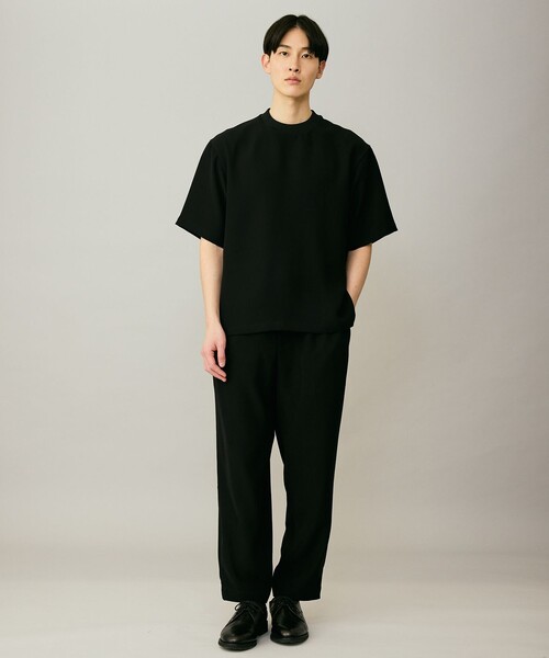 UNFILO(アンフィーロ)の「【接触冷感/セットアップ対応】ダブルクロス クルーTEE(Tシャツ/カットソー・メンズ・ブラック系/サックスブルー系/ネイビー系・SMALL/MEDIUM/LARGE/X-LARGE)」の5枚目の写真