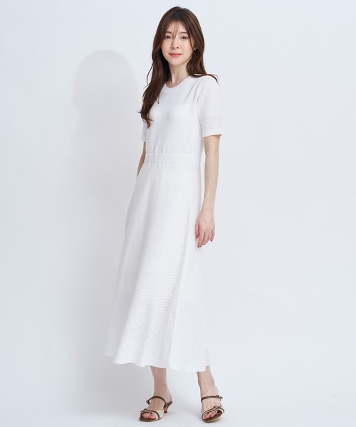 NOELA(ノエラ)の「レース編みニットワンピース(ワンピース・レディース・ブラック/ベージュ/オフホワイト・フリー)」の5枚目の写真