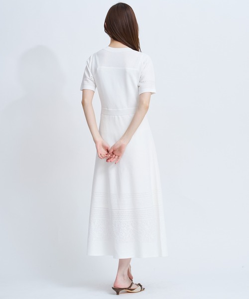 NOELA(ノエラ)の「レース編みニットワンピース(ワンピース・レディース・ブラック/ベージュ/オフホワイト・フリー)」の8枚目の写真