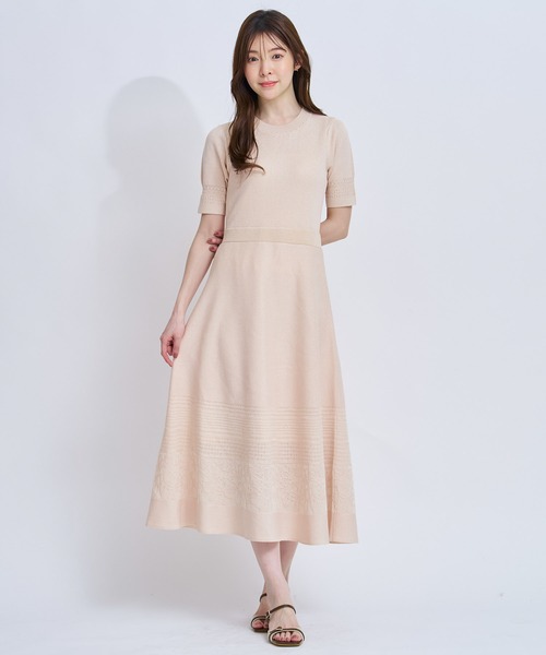 NOELA(ノエラ)の「レース編みニットワンピース(ワンピース・レディース・ブラック/ベージュ/オフホワイト・フリー)」の13枚目の写真