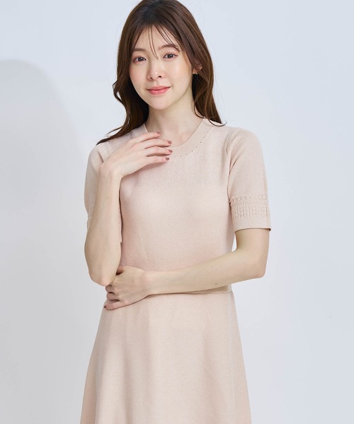 NOELA(ノエラ)の「レース編みニットワンピース(ワンピース・レディース・ブラック/ベージュ/オフホワイト・フリー)」の17枚目の写真