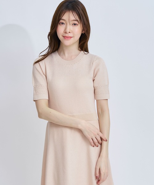 NOELA(ノエラ)の「レース編みニットワンピース(ワンピース・レディース・ブラック/ベージュ/オフホワイト・フリー)」の18枚目の写真