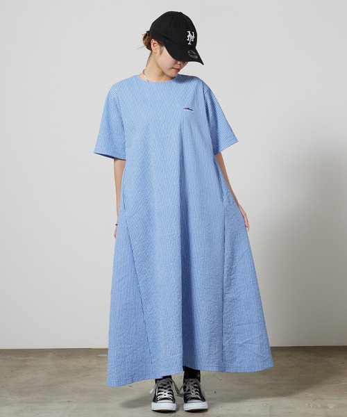 THOUSAND MILE/サウザンドマイル SHORT SLEEVE OP SEERSUCKER STRIPE