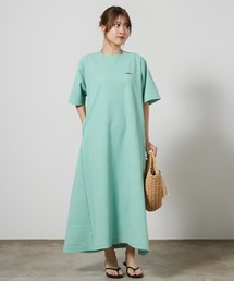 ROOPTOKYO（ループトウキョウ）の「THOUSAND MILE/サウザンドマイル SHORT SLEEVE OP SEERSUCKER STRIPE シアサッカー ストライプ柄 ロゴ刺繍 ワンピース 2026年春夏（ワンピース）」