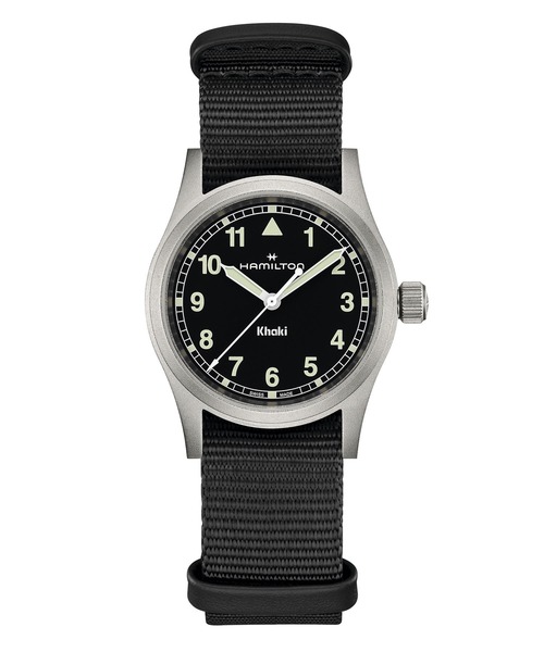 HAMILTON（ハミルトン）の「HAMILTON [ハミルトン] 腕時計 Khaki Field （カーキ フィールド）  クオーツ 33MM ブラック×ブラック（アナログ腕時計・レディース・ブラック×ブラック・FREE）」の2枚目の写真