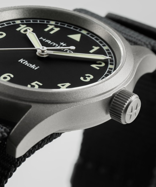 HAMILTON（ハミルトン）の「HAMILTON [ハミルトン] 腕時計 Khaki Field （カーキ フィールド）  クオーツ 33MM ブラック×ブラック（アナログ腕時計・レディース・ブラック×ブラック・FREE）」の6枚目の写真