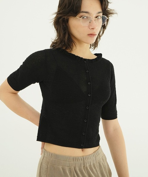 W FACE FRILL KNIT CARDIGAN（カーディガン/ボレロ）｜CLANE（クラネ