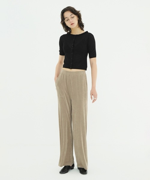 CLANE(クラネ)の「W FACE FRILL KNIT CARDIGAN(カーディガン/ボレロ・レディース・ブラック/アイボリー・2/1)」の12枚目の写真