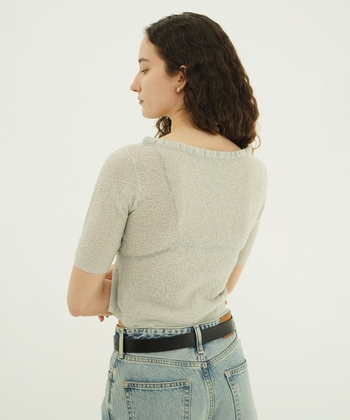 CLANE(クラネ)の「W FACE FRILL KNIT CARDIGAN(カーディガン/ボレロ・レディース・ブラック/アイボリー・2/1)」の17枚目の写真