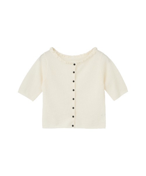 CLANE(クラネ)の「W FACE FRILL KNIT CARDIGAN(カーディガン/ボレロ・レディース・ブラック/アイボリー・2/1)」の21枚目の写真