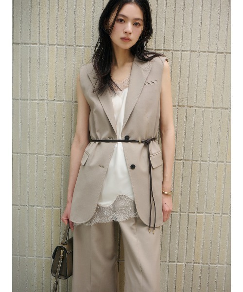 【値下げ】anuans レースキャミソール ベージュ アニュアンス anuans レースキャミソール （BEIGE） - ファッション